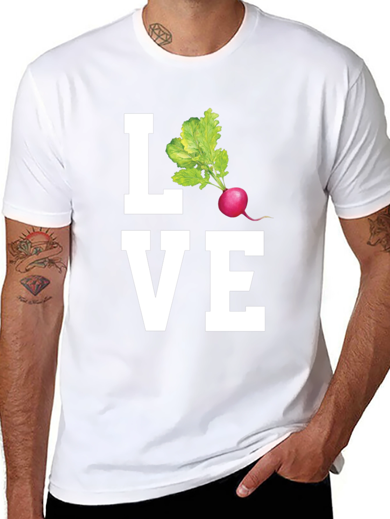 Love Radishes Graphic Tee - Black Cotton Shirt