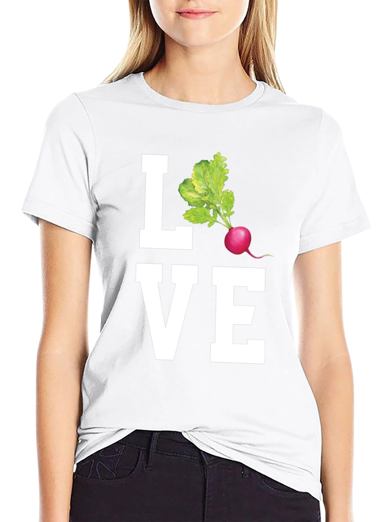 Love Radishes Graphic Tee - Black Cotton Shirt