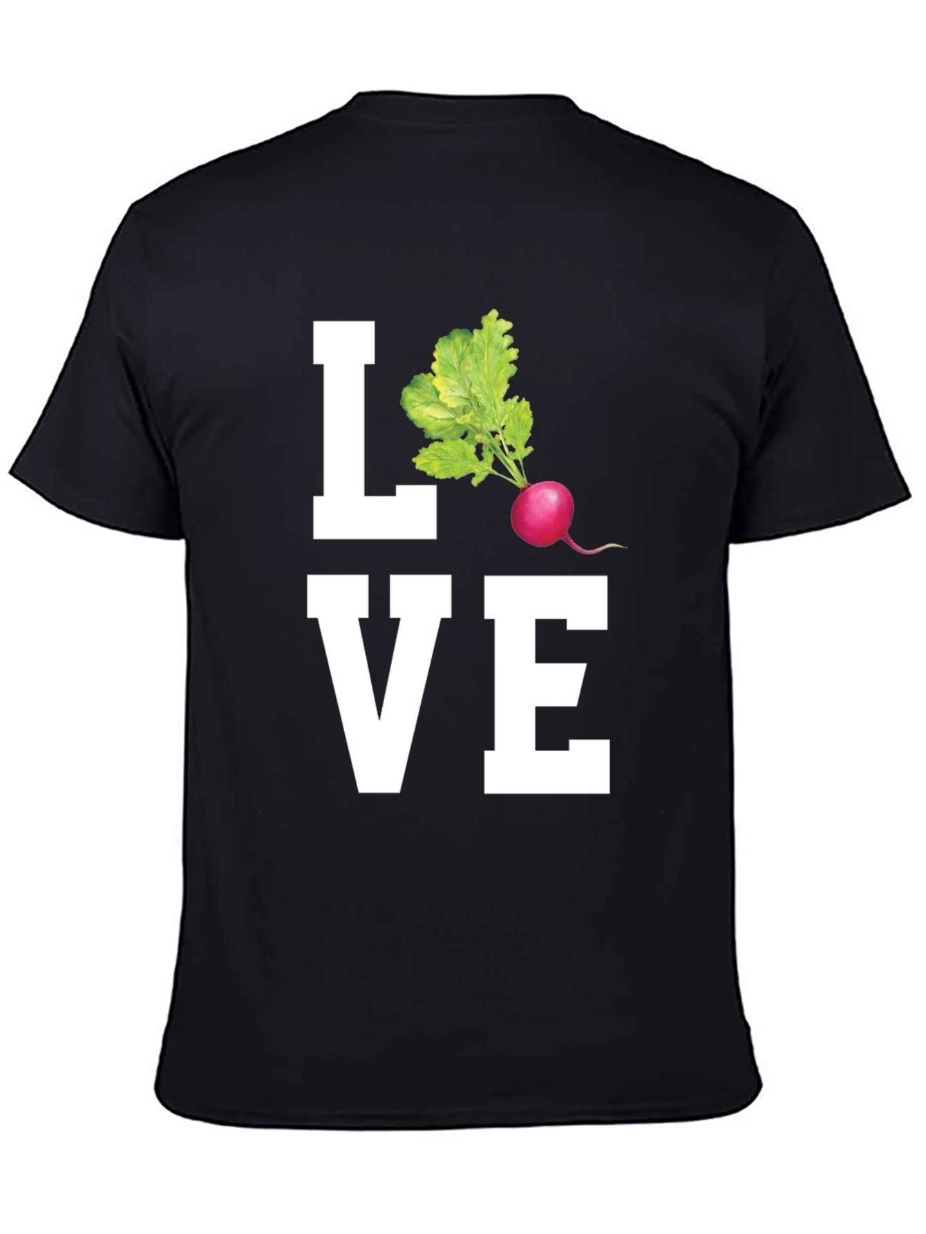 Love Radishes Graphic Tee - Black Cotton Shirt