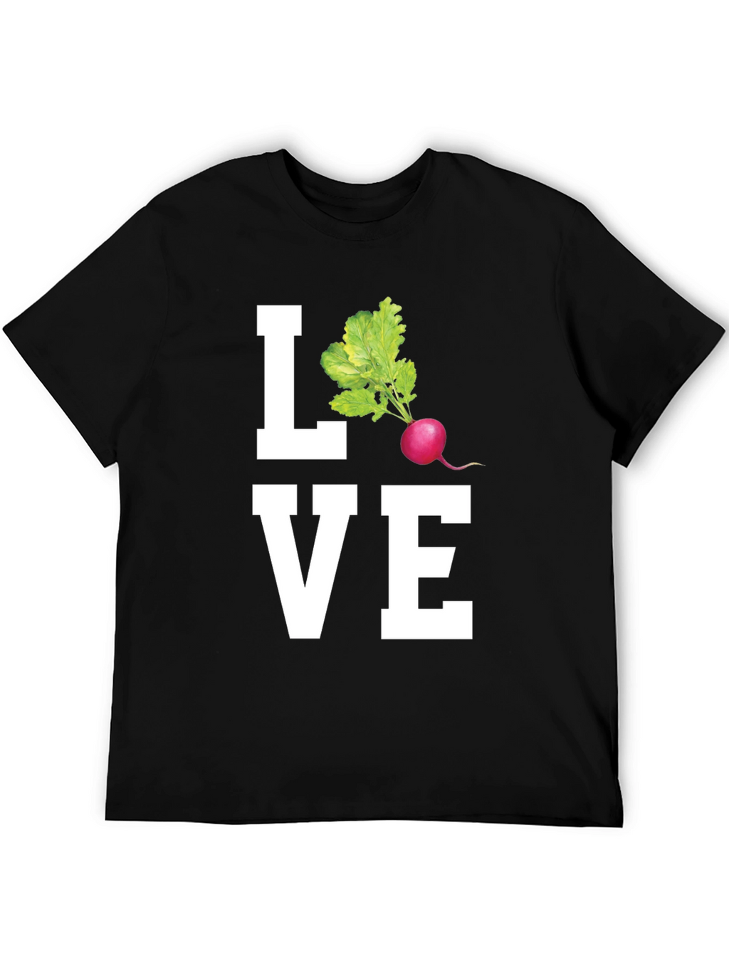 Love Radishes Graphic Tee - Black Cotton Shirt