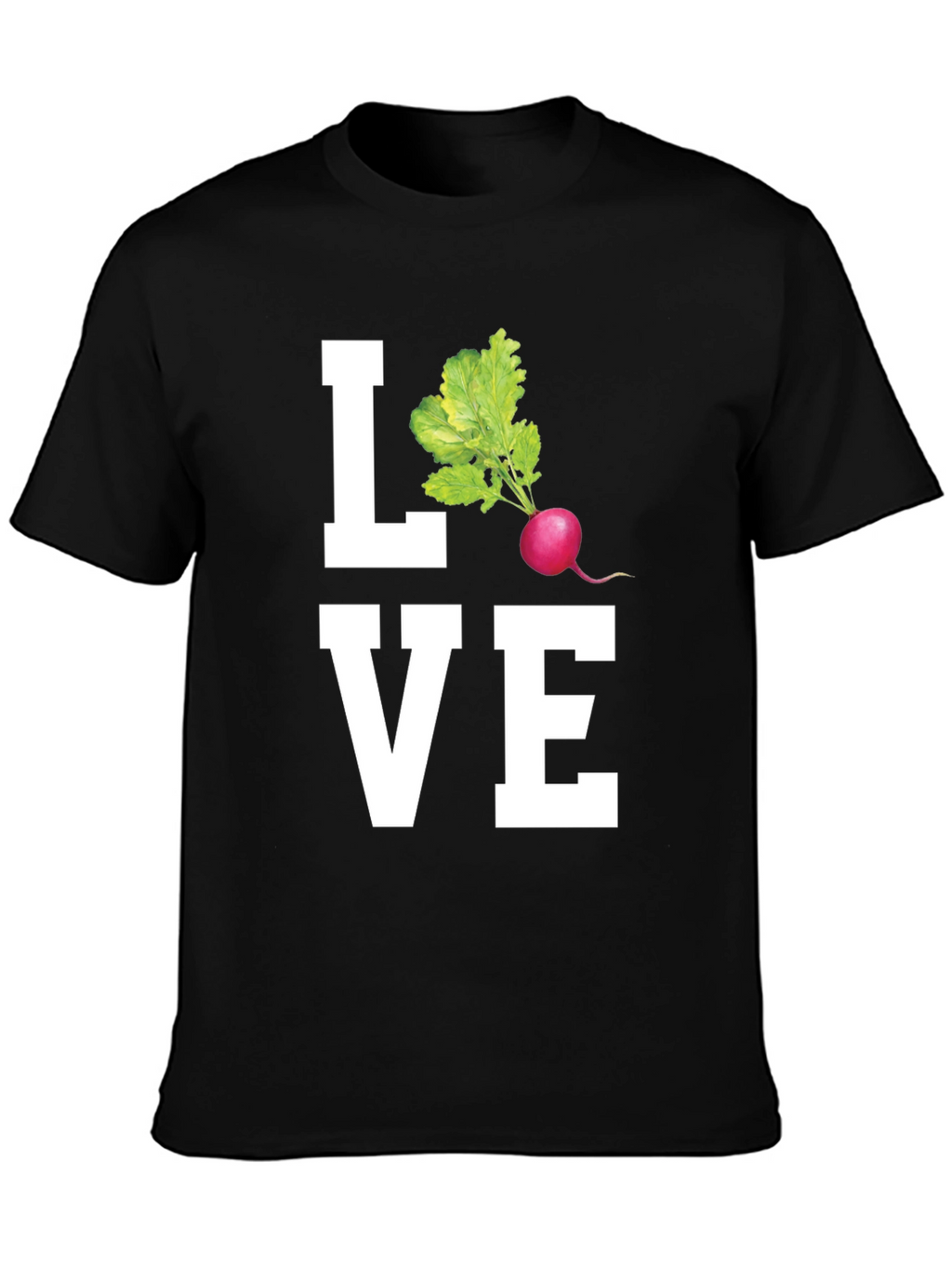 Love Radishes Graphic Tee - Black Cotton Shirt