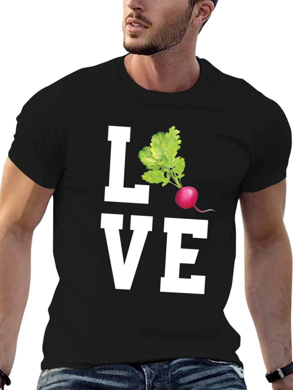 Love Radishes Graphic Tee - Black Cotton Shirt