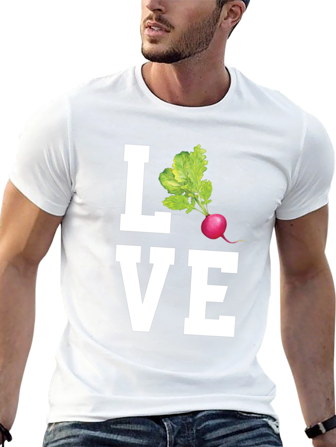 Love Radishes Graphic Tee - Black Cotton Shirt