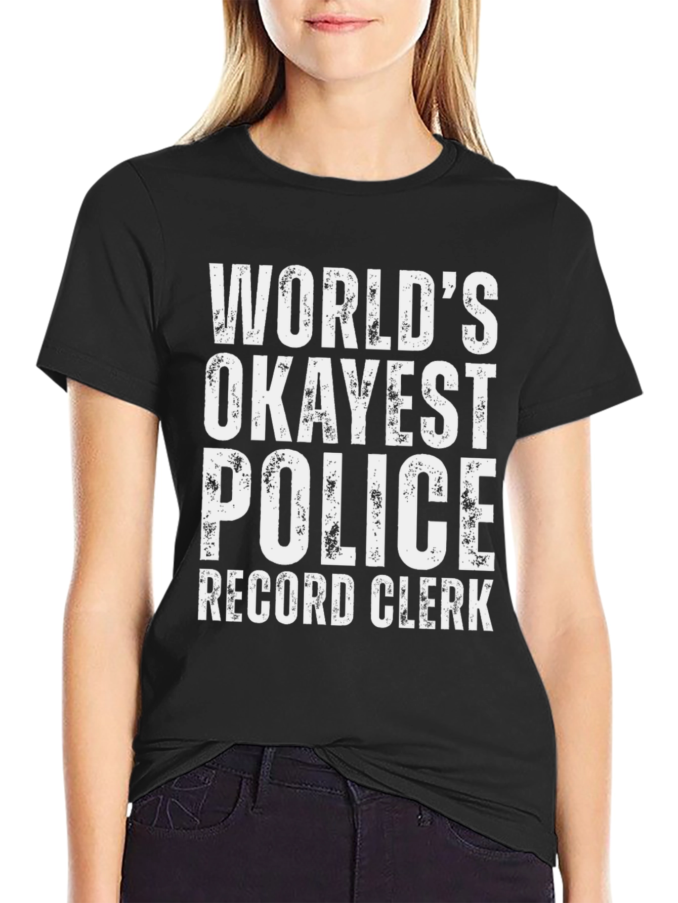 Okayest Police Record Clerk Graphic Tee