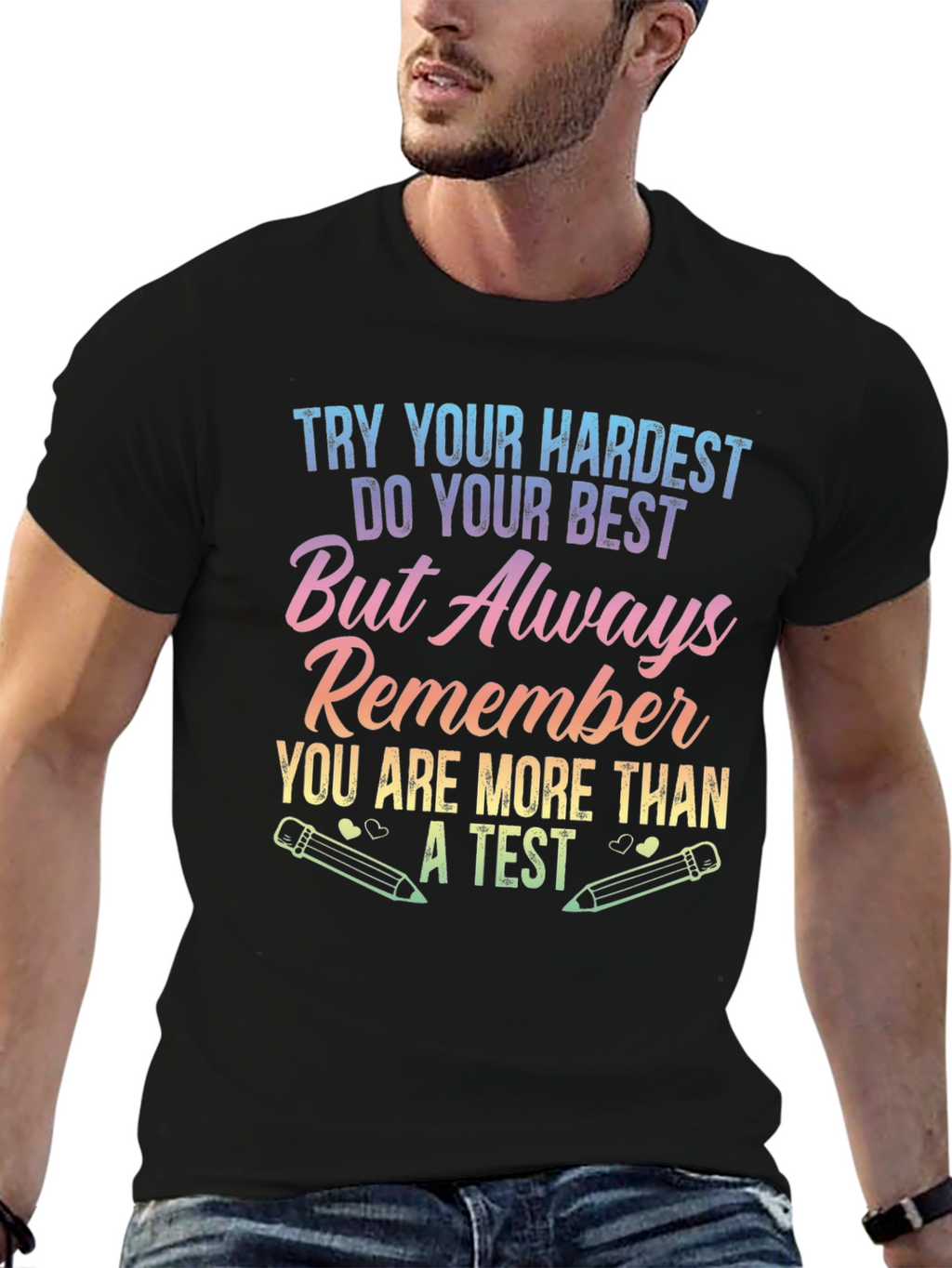 Inspirational More Than A Test Black T-Shirt