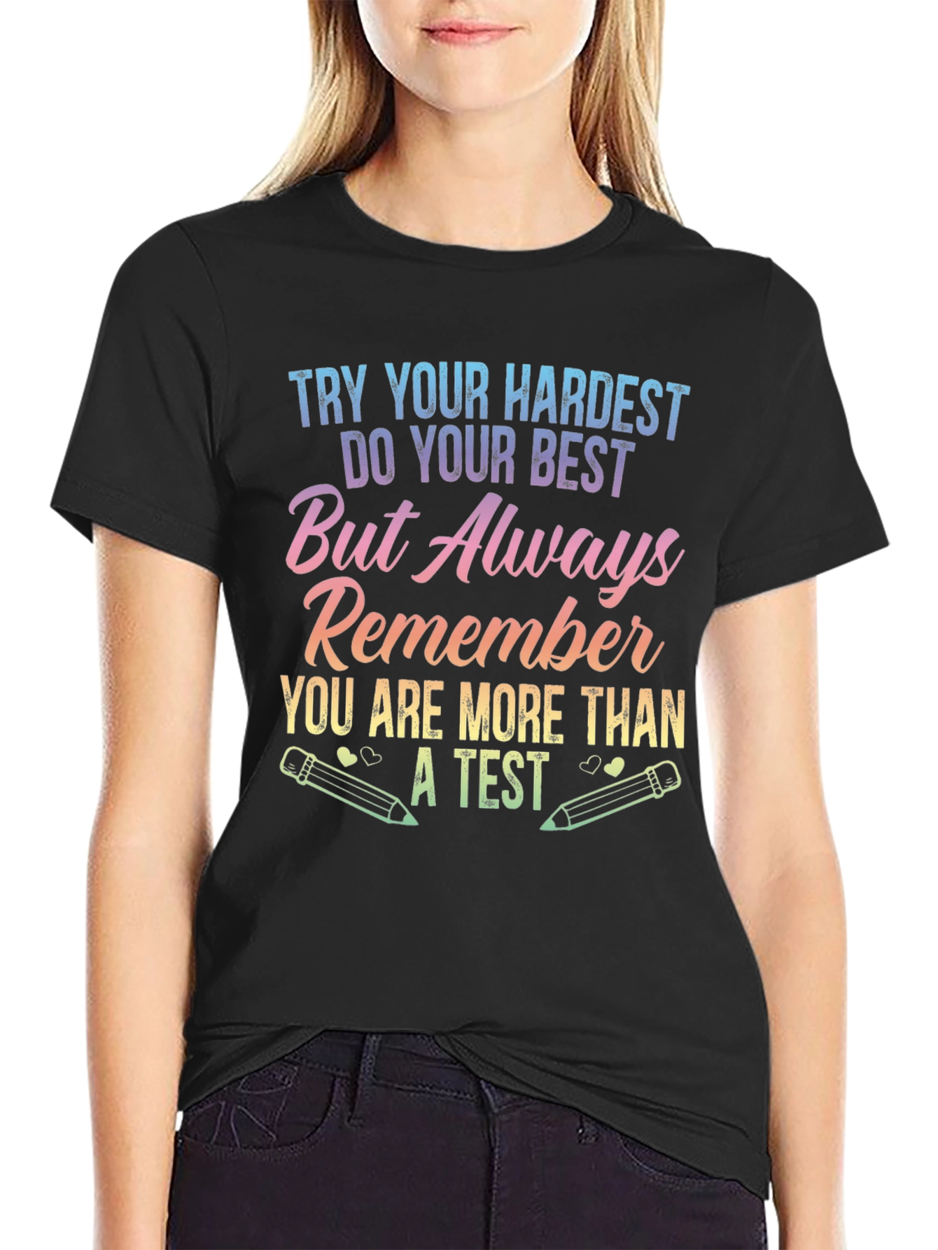 Inspirational More Than A Test Black T-Shirt