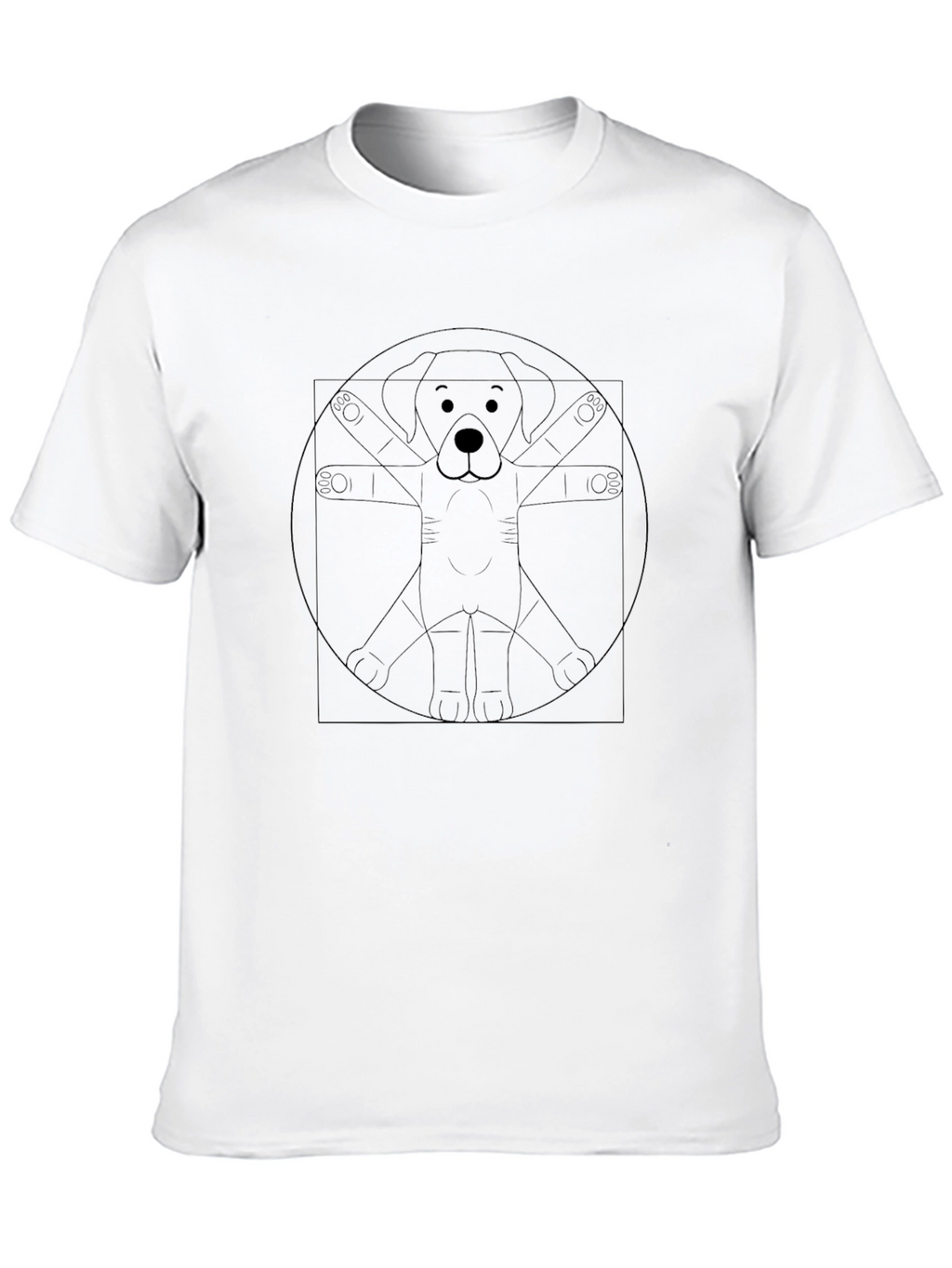 Vitruvian Dog T-Shirt - Artistic Canine Design