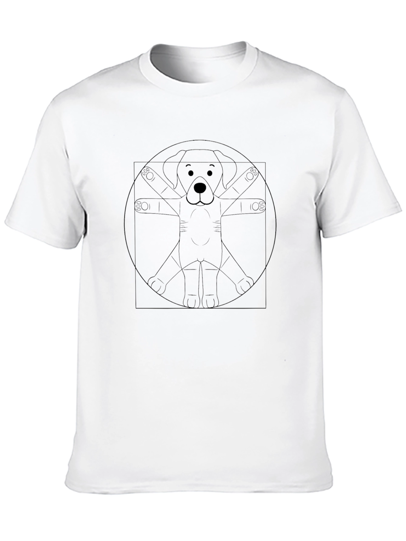 Vitruvian Dog T-Shirt - Artistic Canine Design