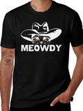 Meowdy Cat Cowboy T-Shirt - Unique Graphic Tee