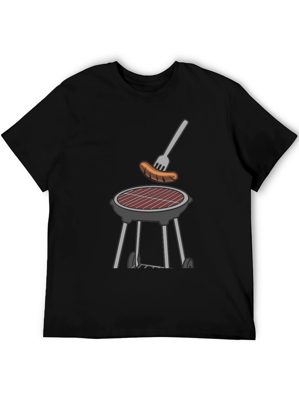 BBQ Grill & Sausage Graphic Tee - Black