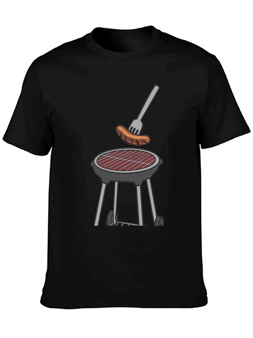 BBQ Grill & Sausage Graphic Tee - Black