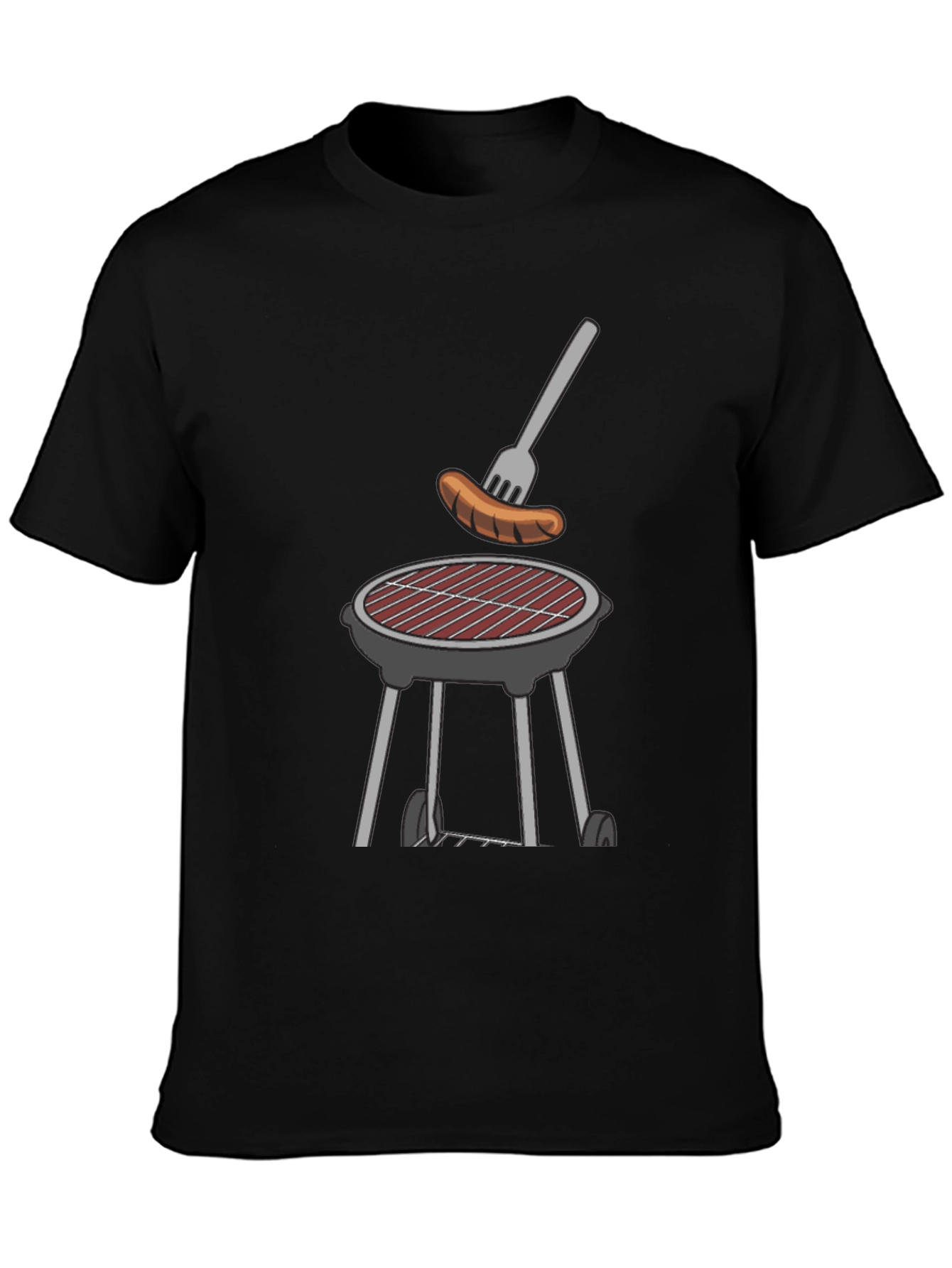 BBQ Grill & Sausage Graphic Tee - Black