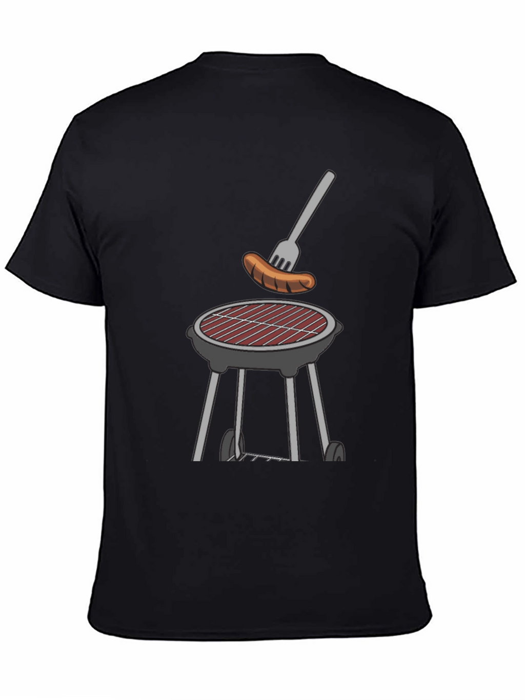 BBQ Grill & Sausage Graphic Tee - Black