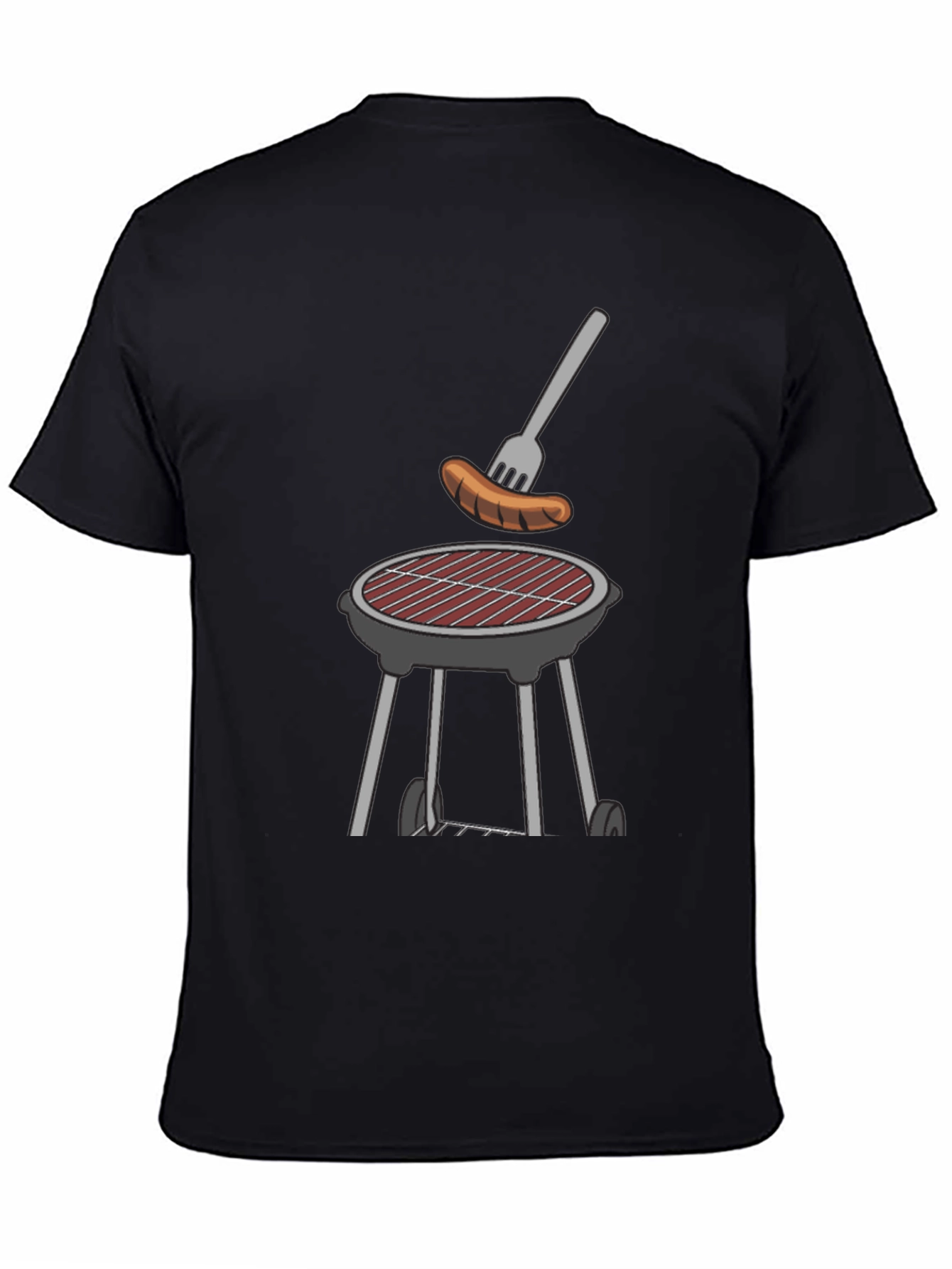 BBQ Grill & Sausage Graphic Tee - Black