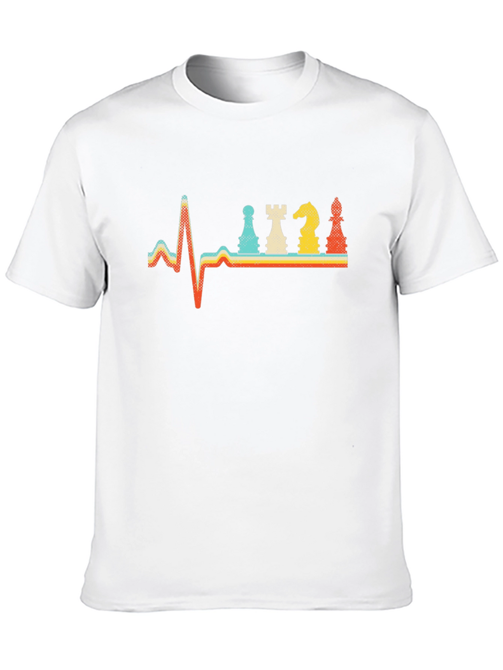 Chess Heartbeat Retro T-Shirt - Black