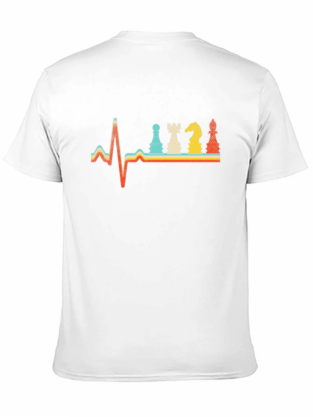 Chess Heartbeat Retro T-Shirt - Black