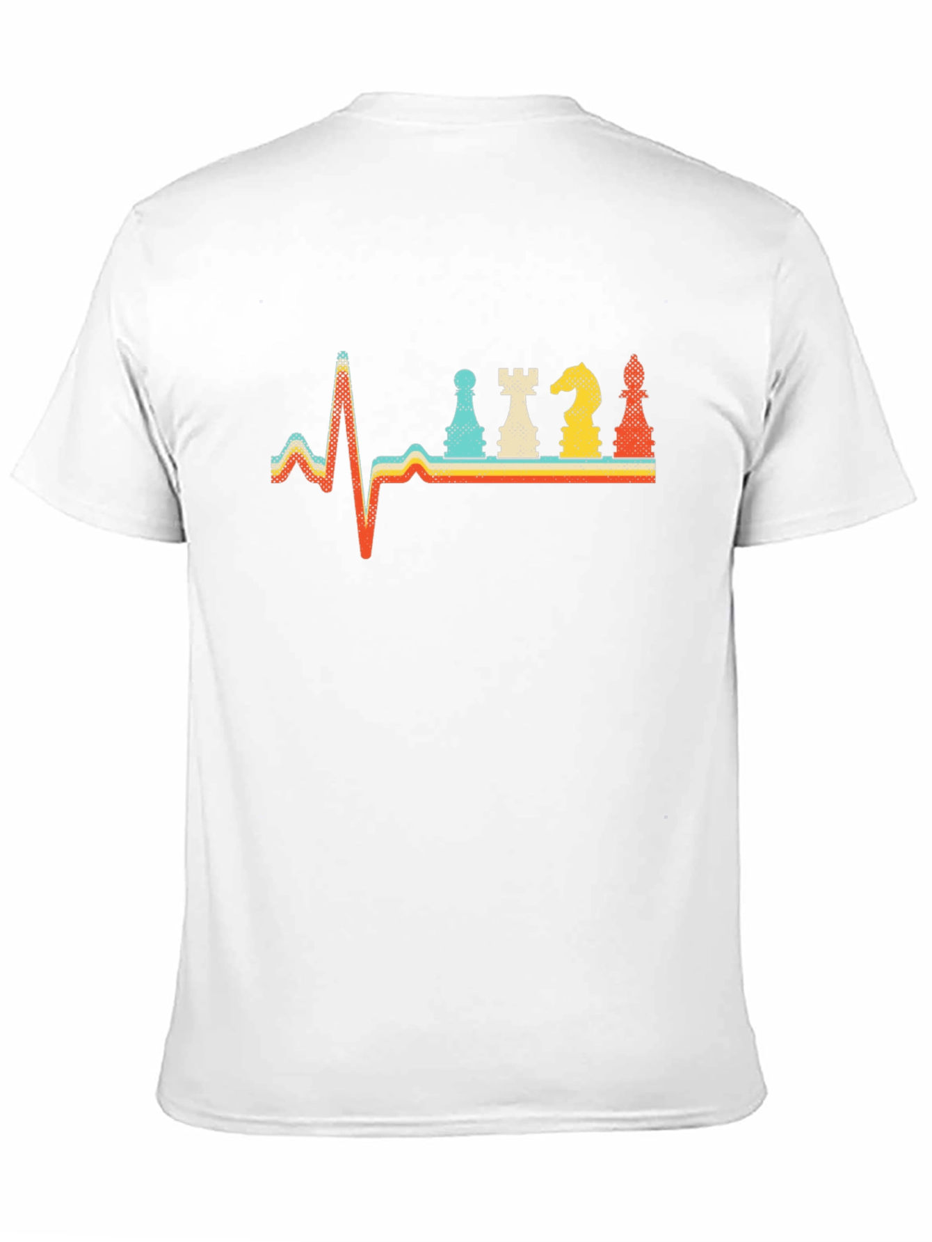 Chess Heartbeat Retro T-Shirt - Black