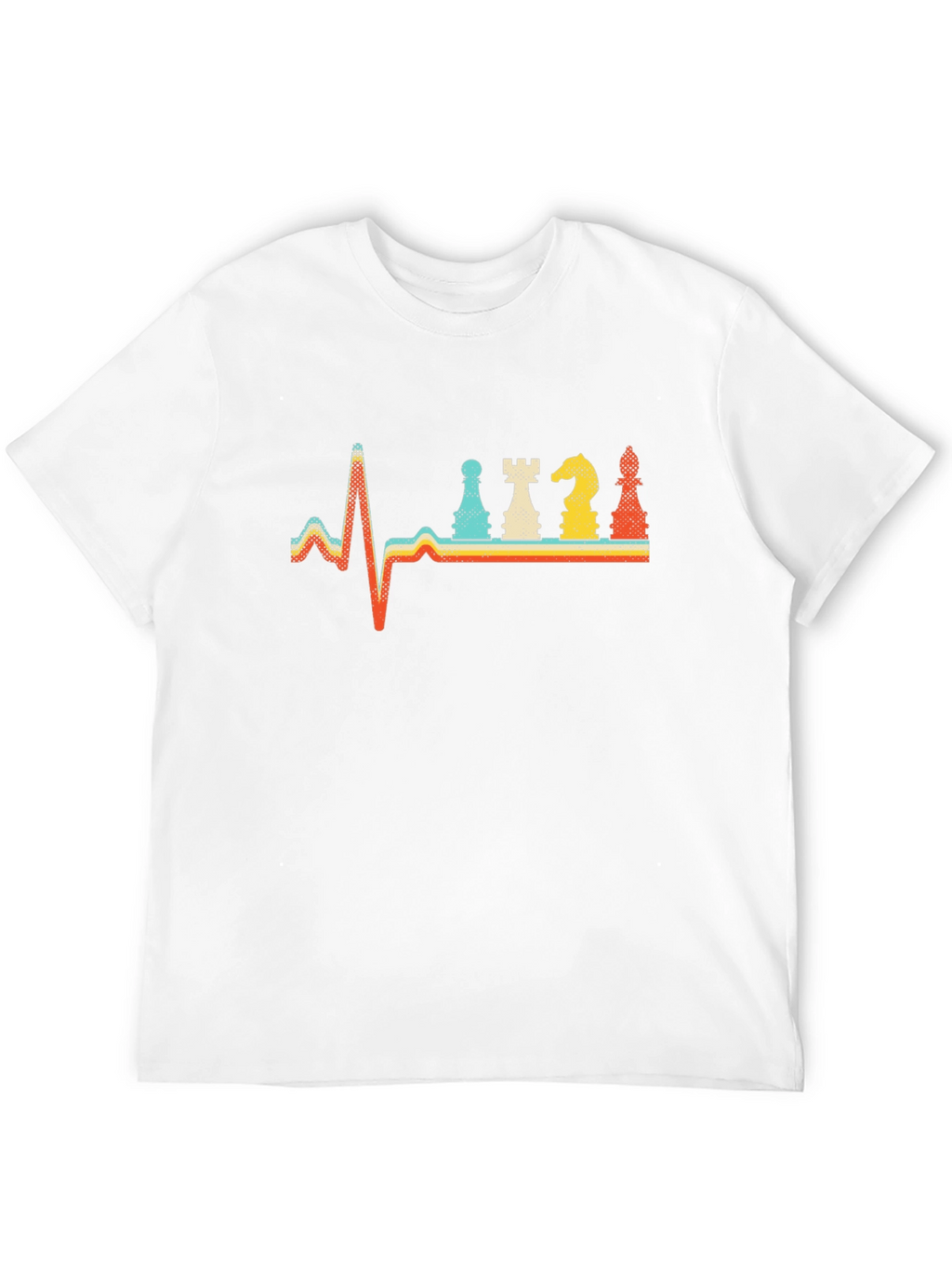 Chess Heartbeat Retro T-Shirt - Black
