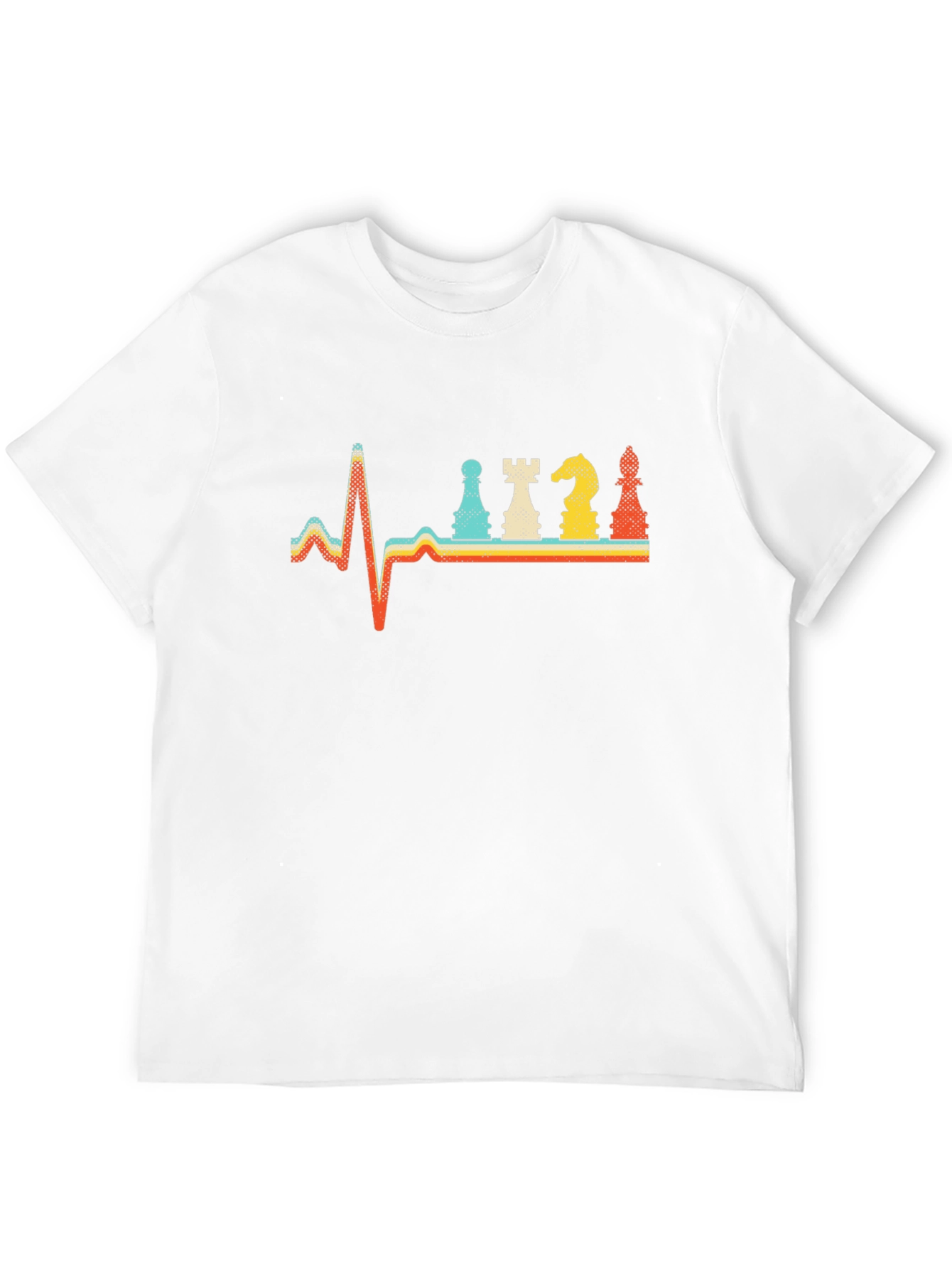 Chess Heartbeat Retro T-Shirt - Black