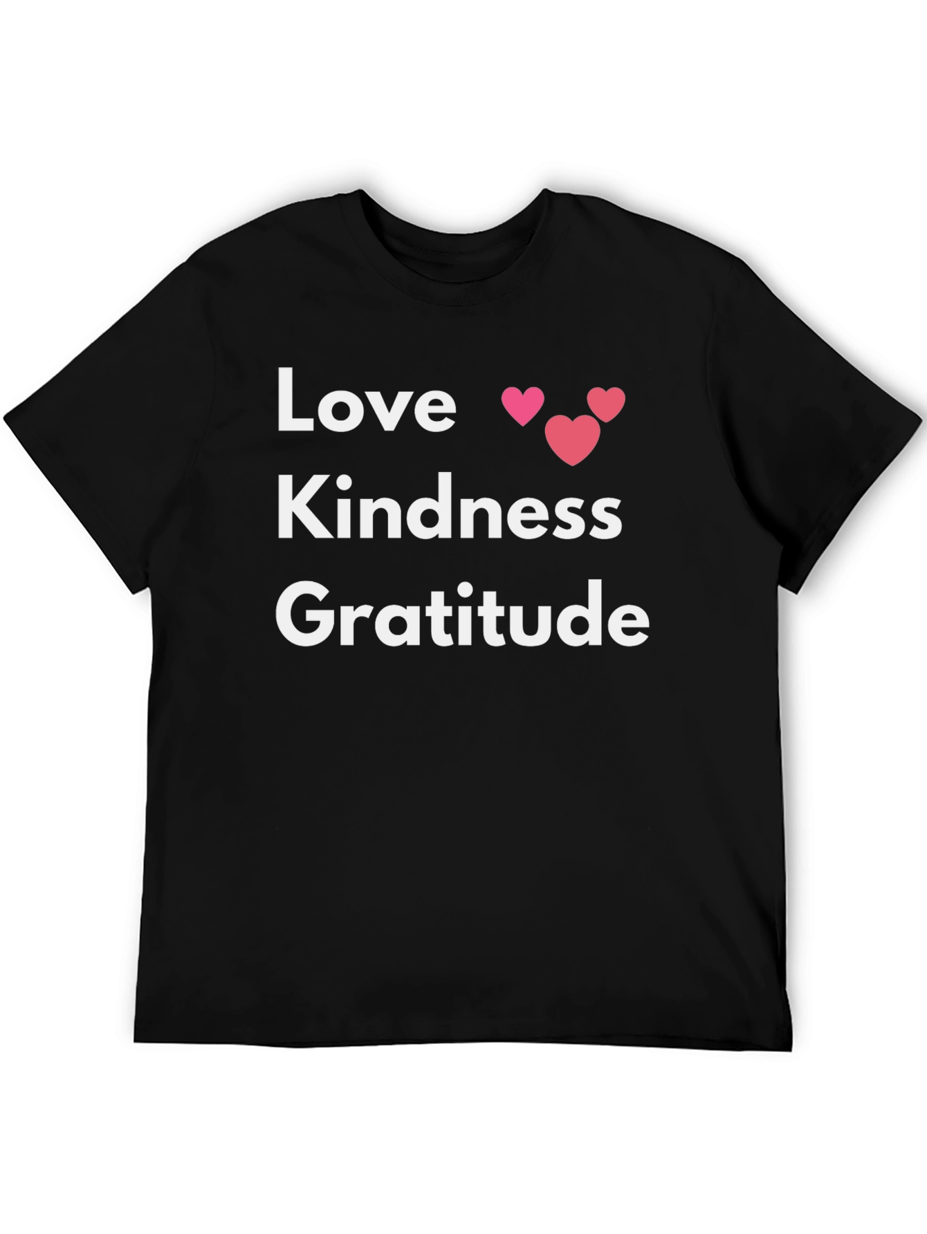 Love Kindness Gratitude Graphic Tee - Black
