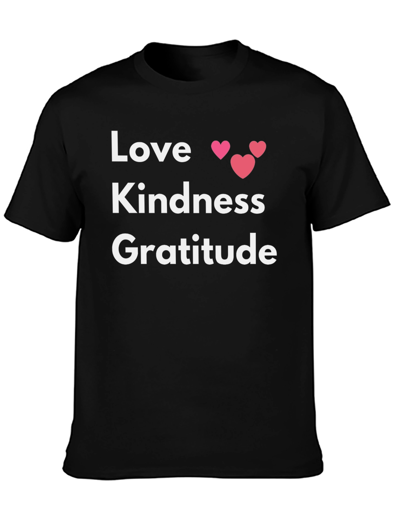 Love Kindness Gratitude Graphic Tee - Black