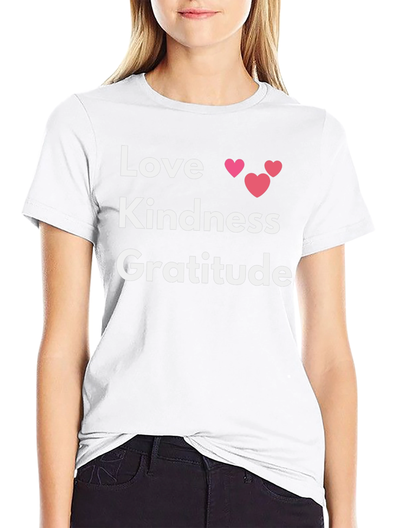 Love Kindness Gratitude Graphic Tee - Black
