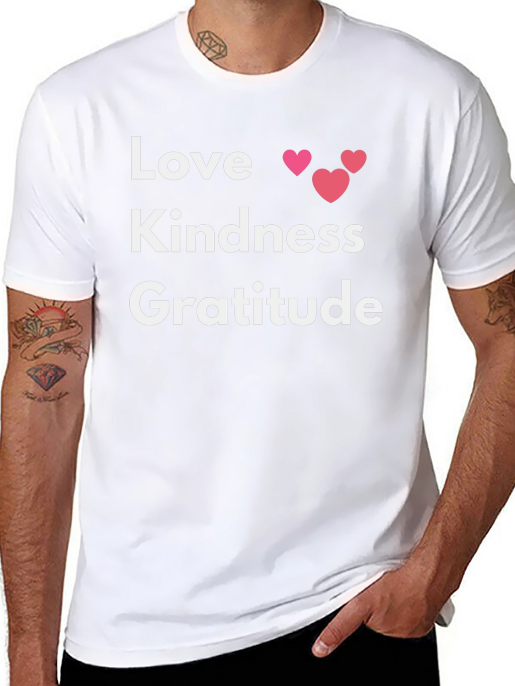 Love Kindness Gratitude Graphic Tee - Black