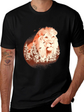 Lion Forest Graphic Black T-Shirt