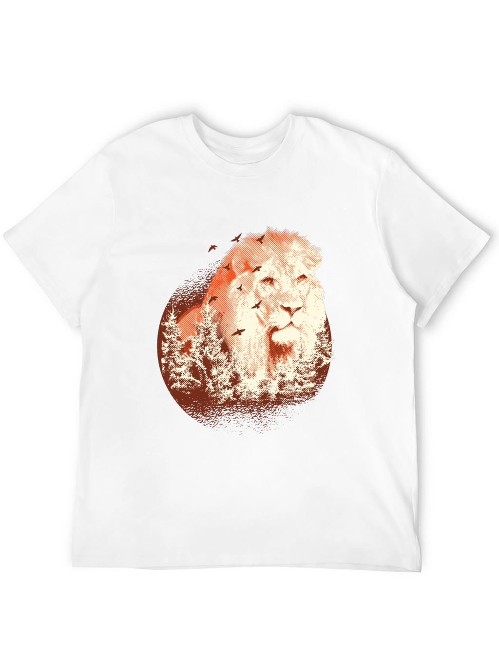 Lion Forest Graphic Black T-Shirt