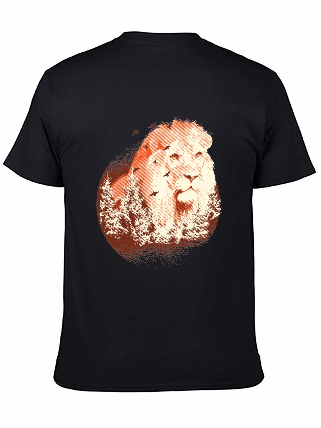 Lion Forest Graphic Black T-Shirt