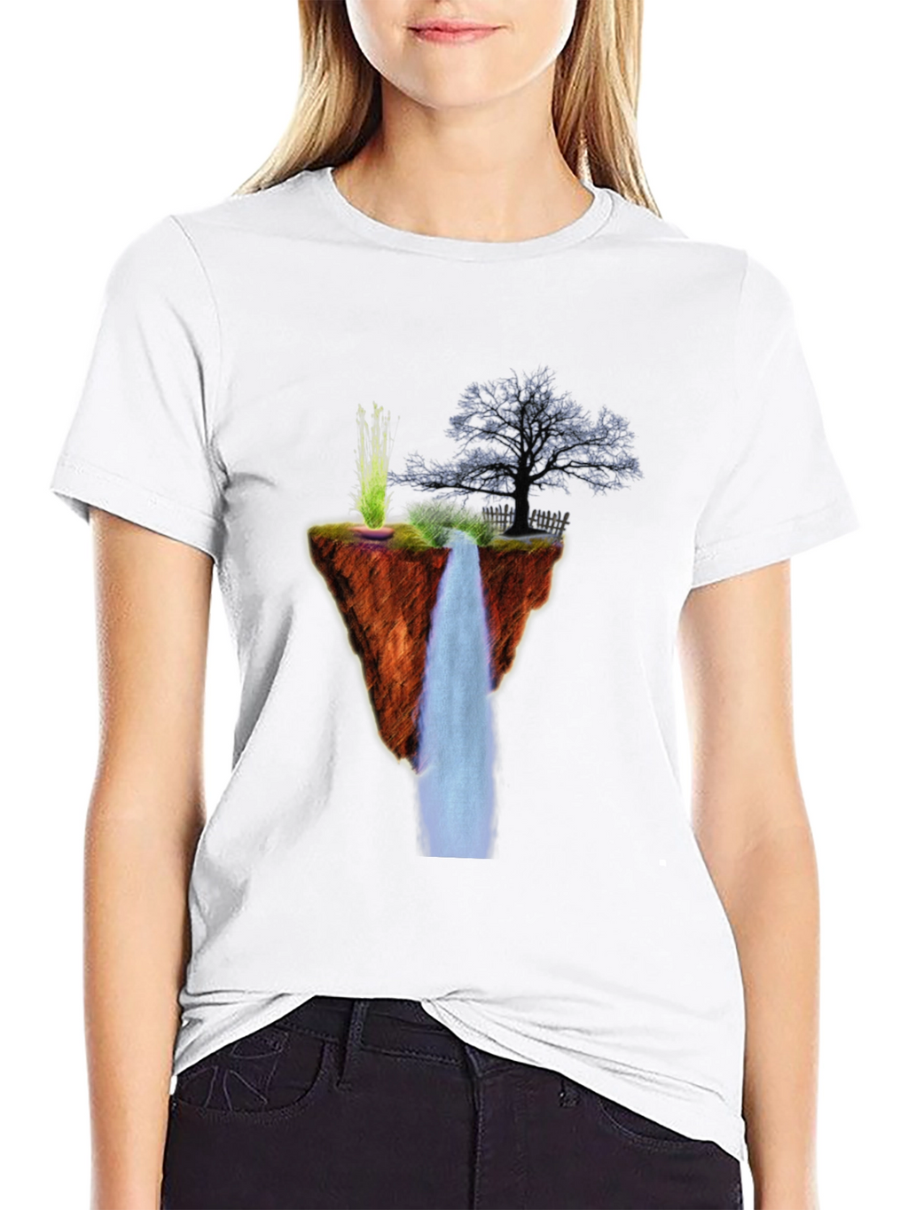 Floating Island Waterfall Graphic Tee