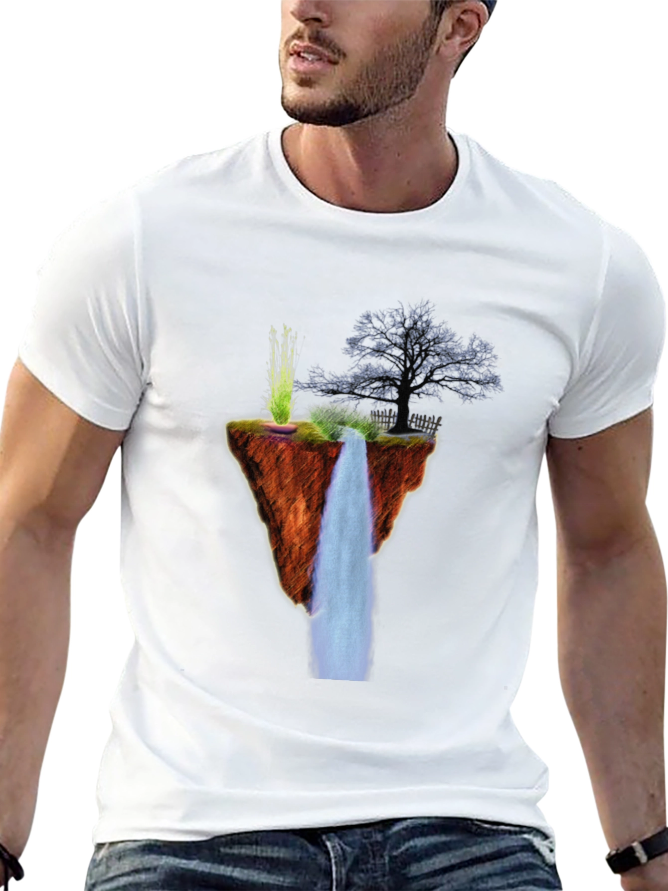 Floating Island Waterfall Graphic Tee