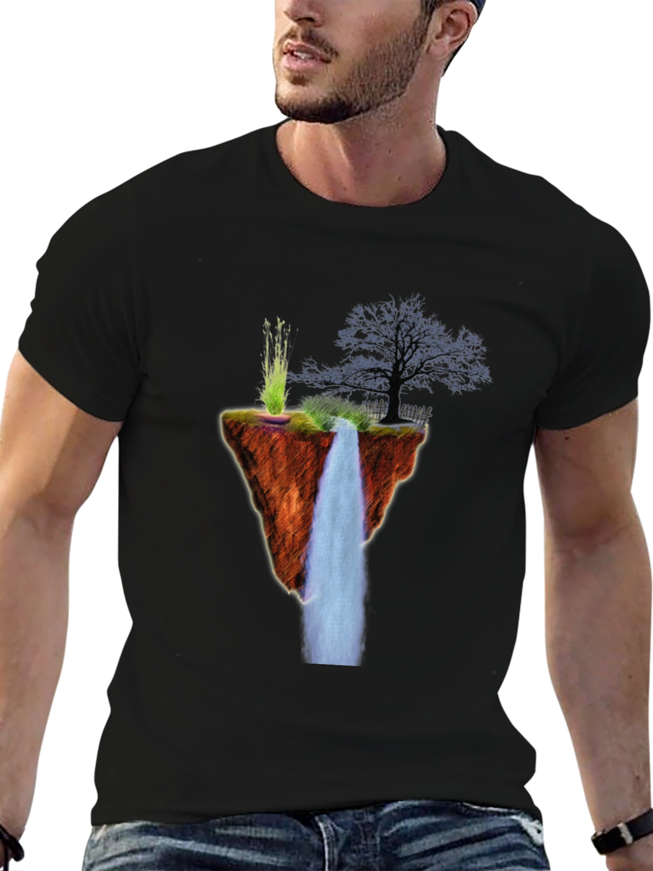 Floating Island Waterfall Graphic Tee