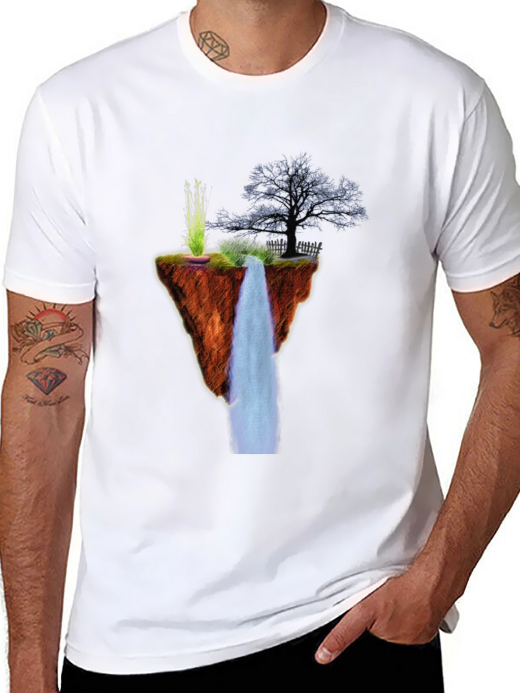 Floating Island Waterfall Graphic Tee