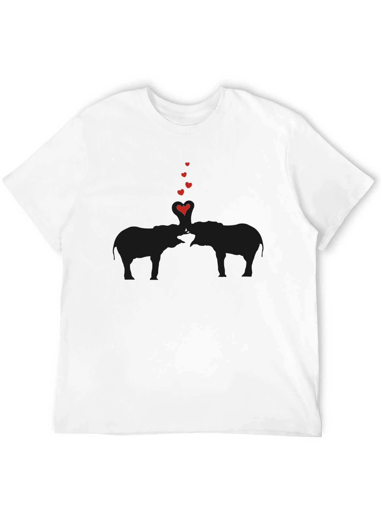 Elephant Love Tee - Soft Black Cotton Graphic T-Shirt
