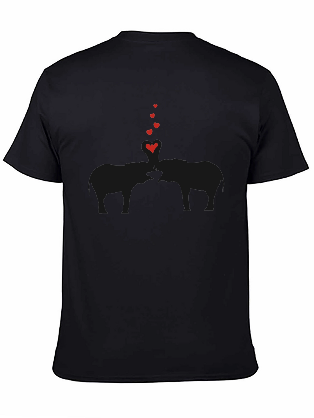 Elephant Love Tee - Soft Black Cotton Graphic T-Shirt