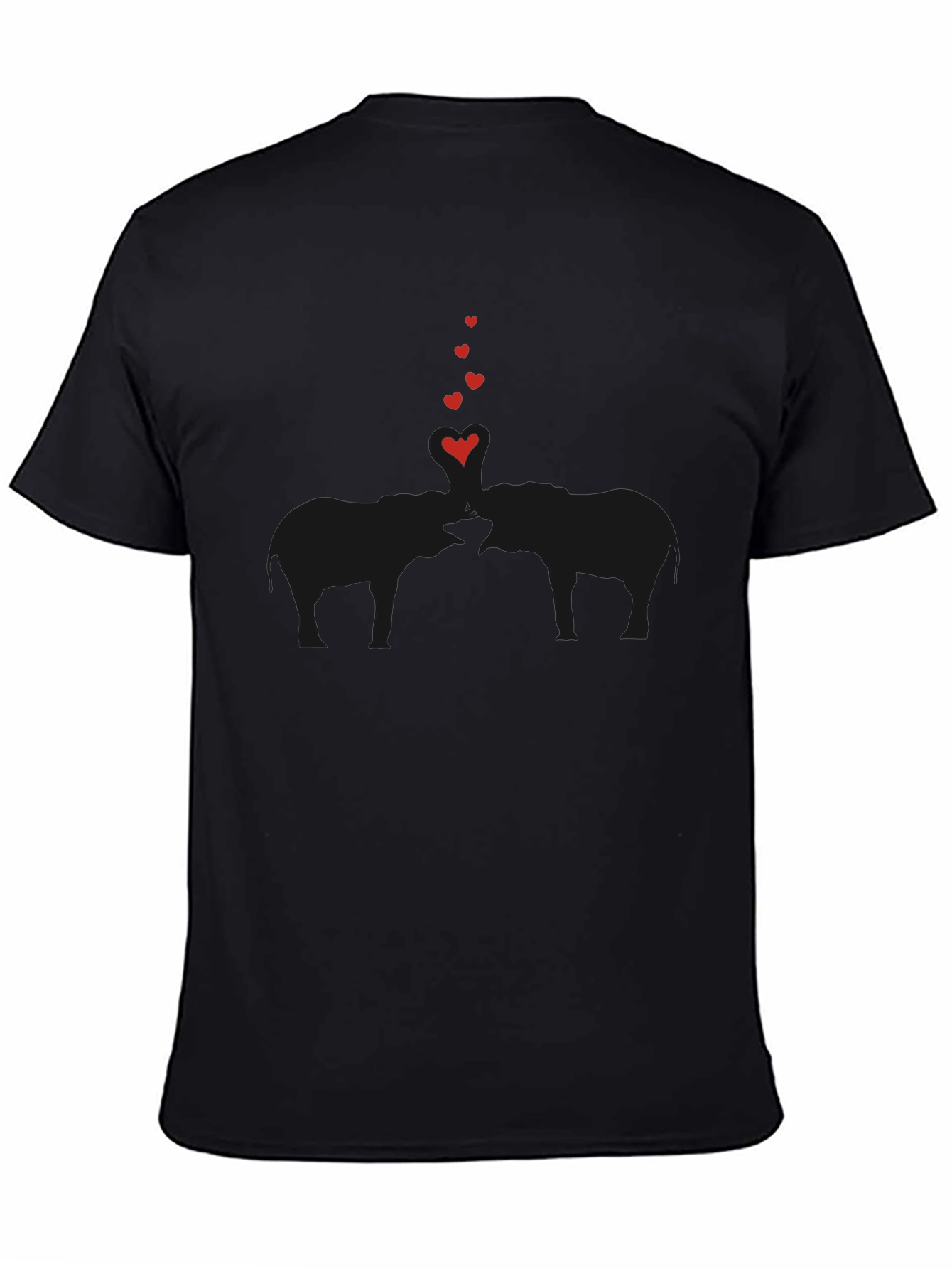 Elephant Love Tee - Soft Black Cotton Graphic T-Shirt
