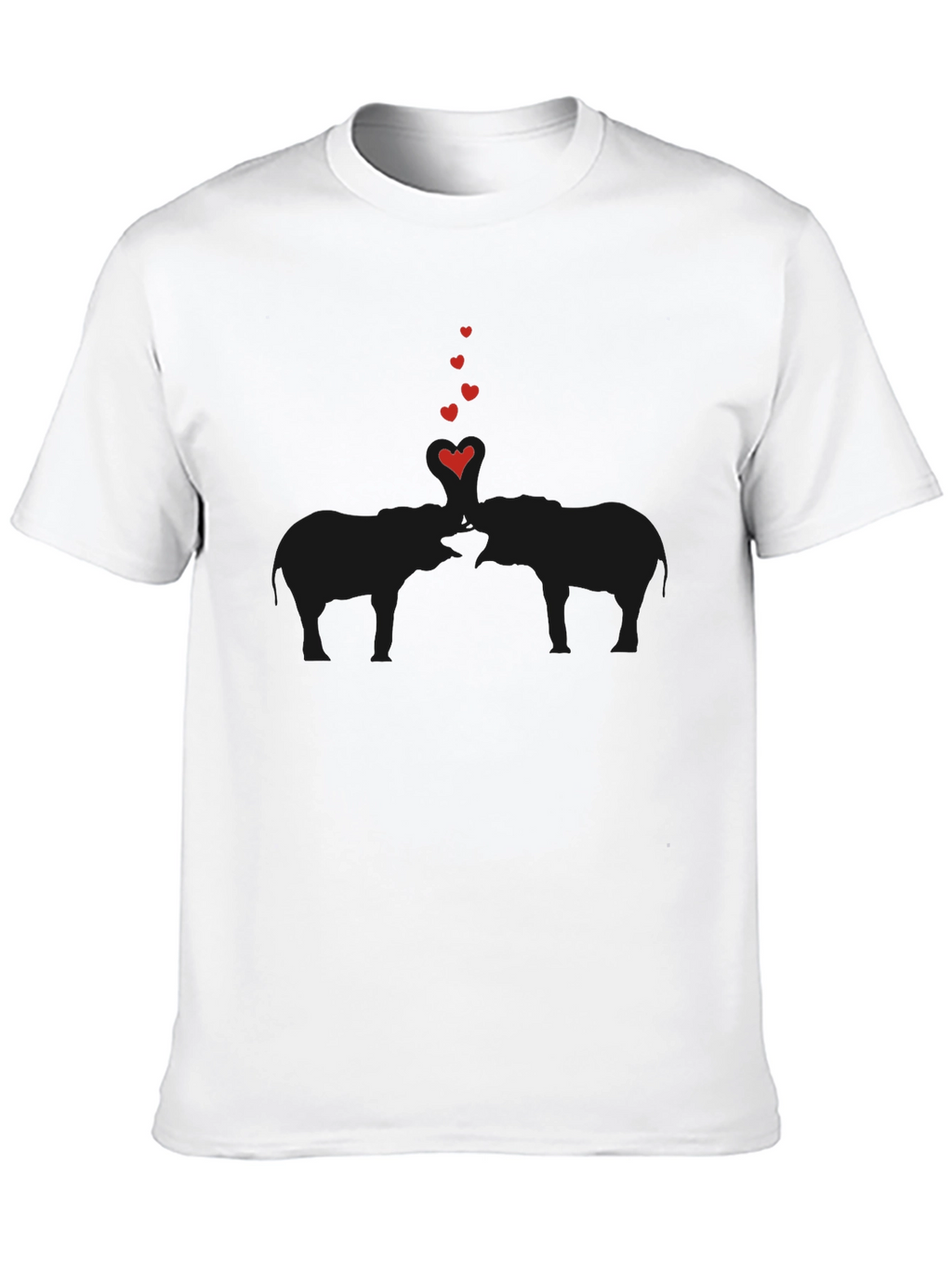 Elephant Love Tee - Soft Black Cotton Graphic T-Shirt