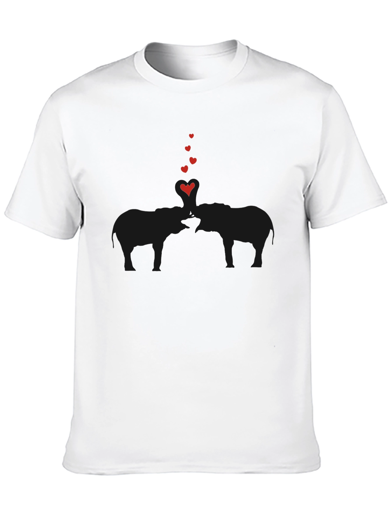 Elephant Love Tee - Soft Black Cotton Graphic T-Shirt