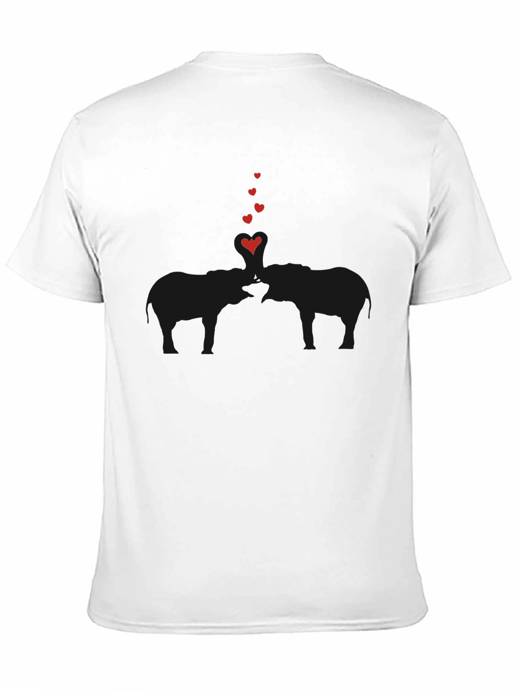 Elephant Love Tee - Soft Black Cotton Graphic T-Shirt
