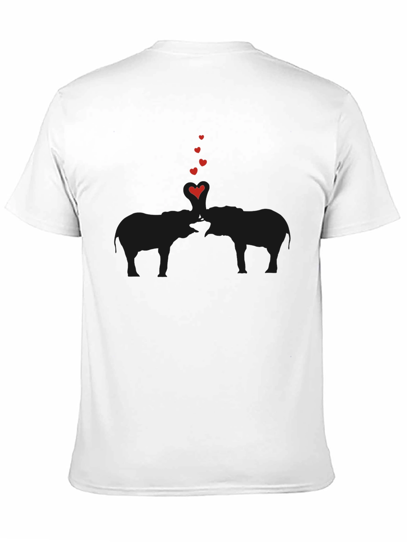 Elephant Love Tee - Soft Black Cotton Graphic T-Shirt