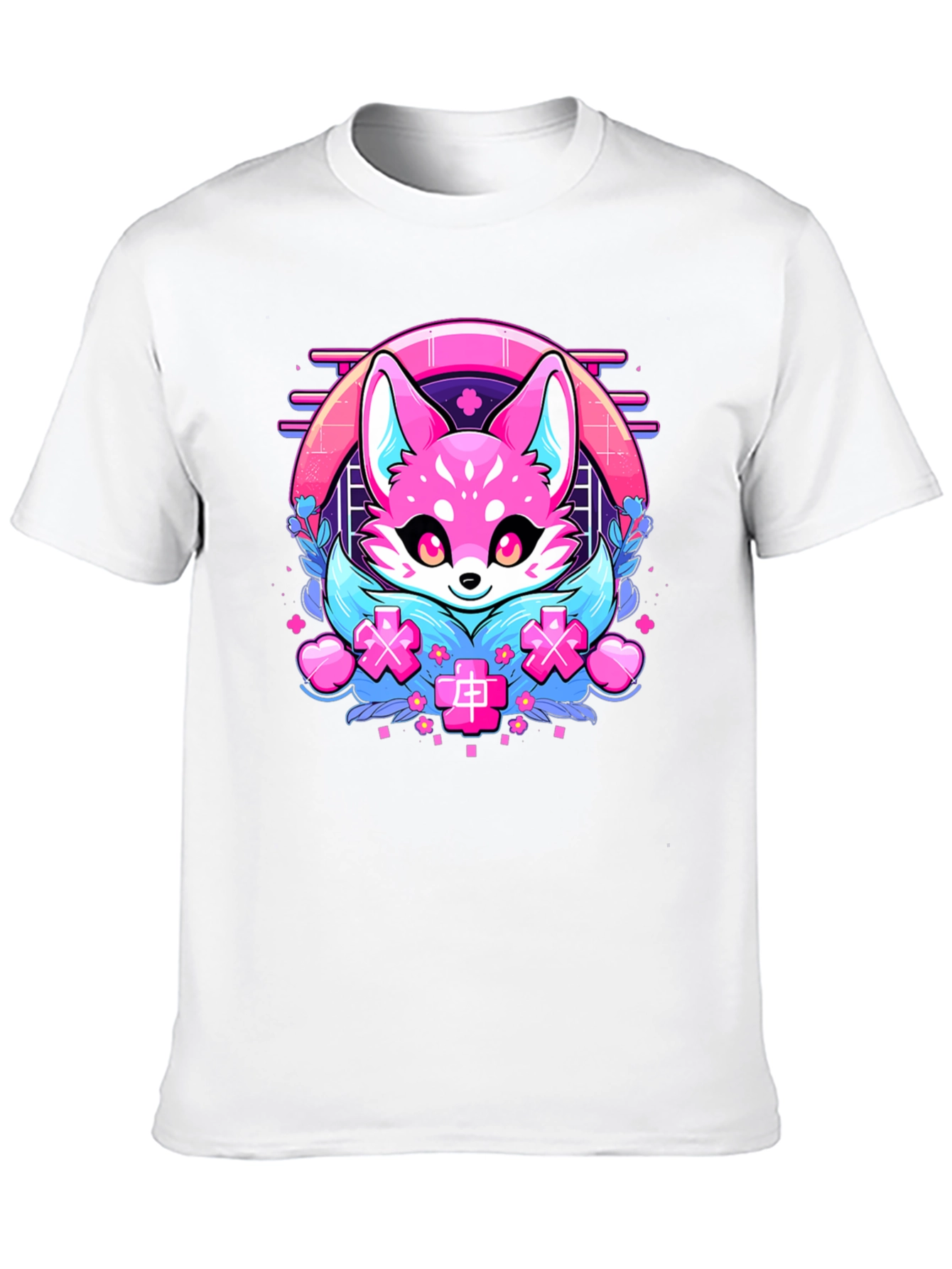 Kawaii Fox Graphic T-Shirt - Anime Style