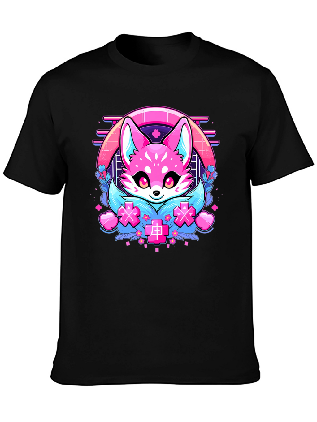 Kawaii Fox Graphic T-Shirt - Anime Style