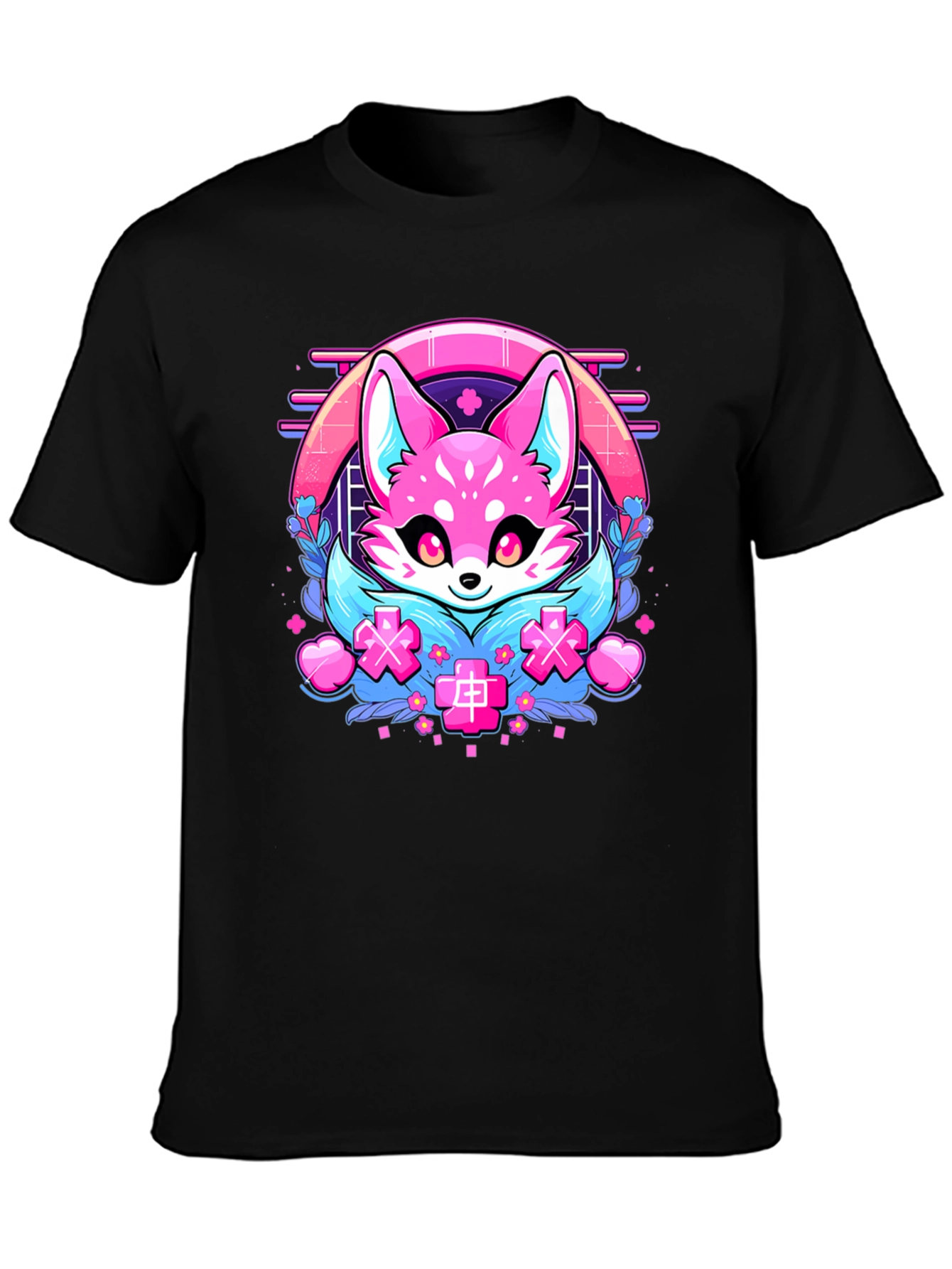 Kawaii Fox Graphic T-Shirt - Anime Style