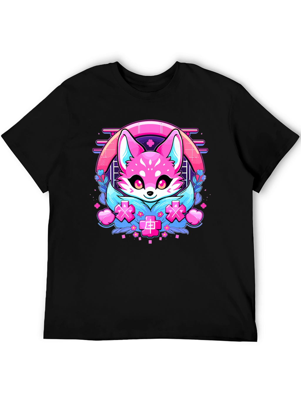 Kawaii Fox Graphic T-Shirt - Anime Style