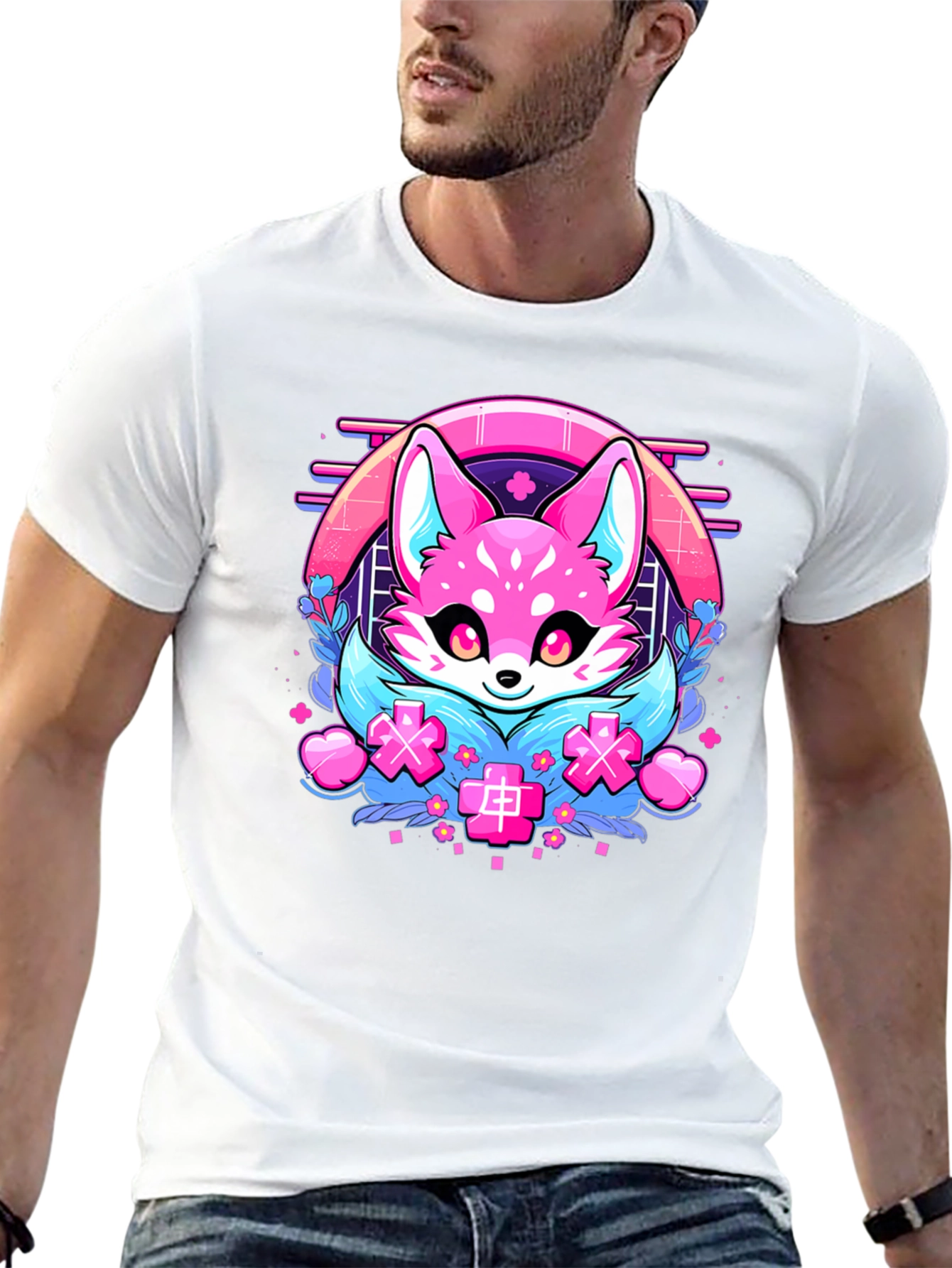 Kawaii Fox Graphic T-Shirt - Anime Style