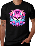 Kawaii Fox Graphic T-Shirt - Anime Style