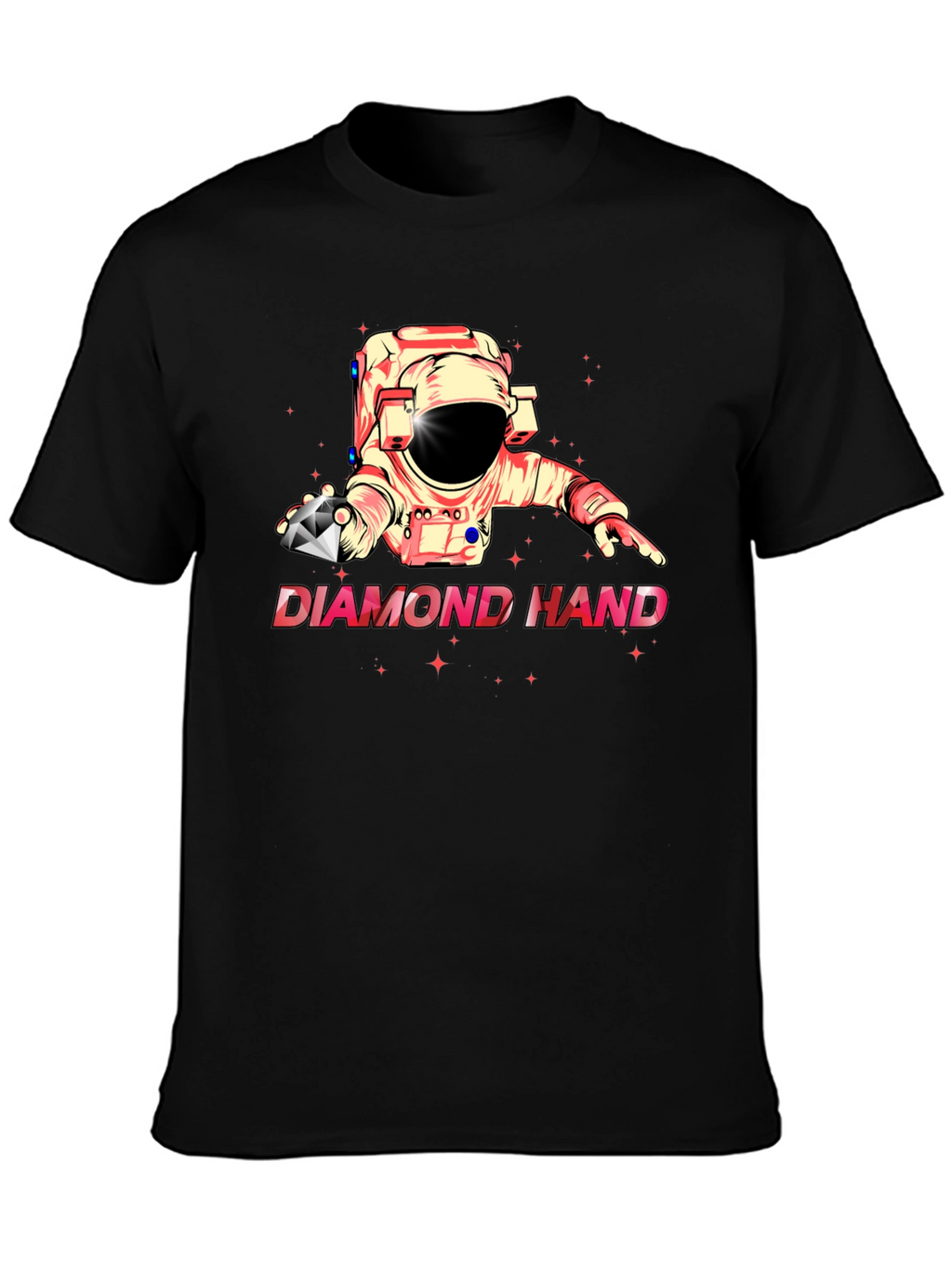 Diamond Hand Astronaut Black T-Shirt