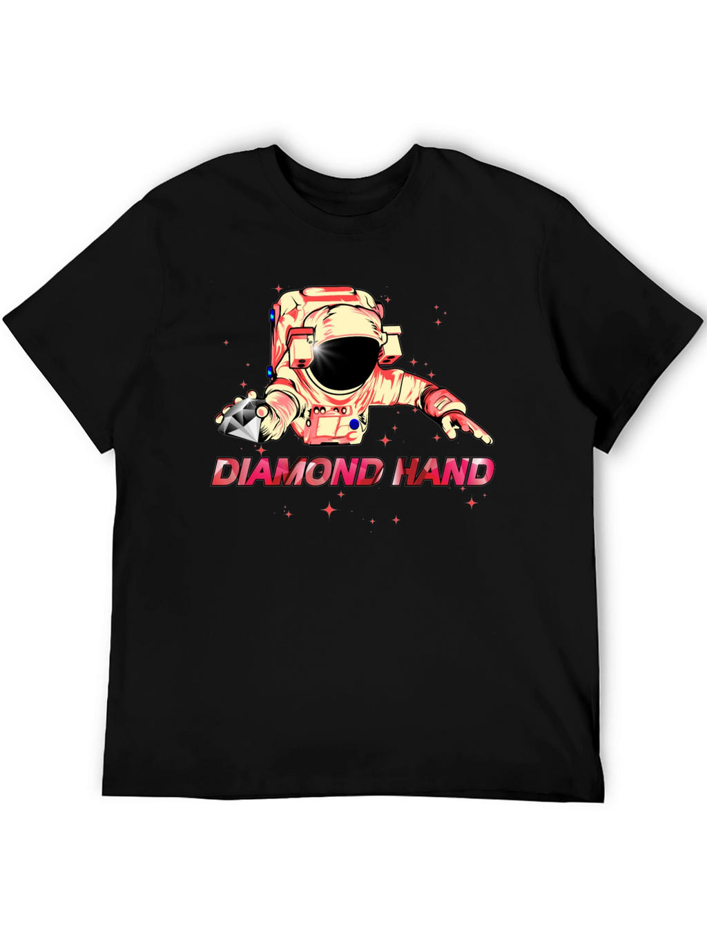 Diamond Hand Astronaut Black T-Shirt