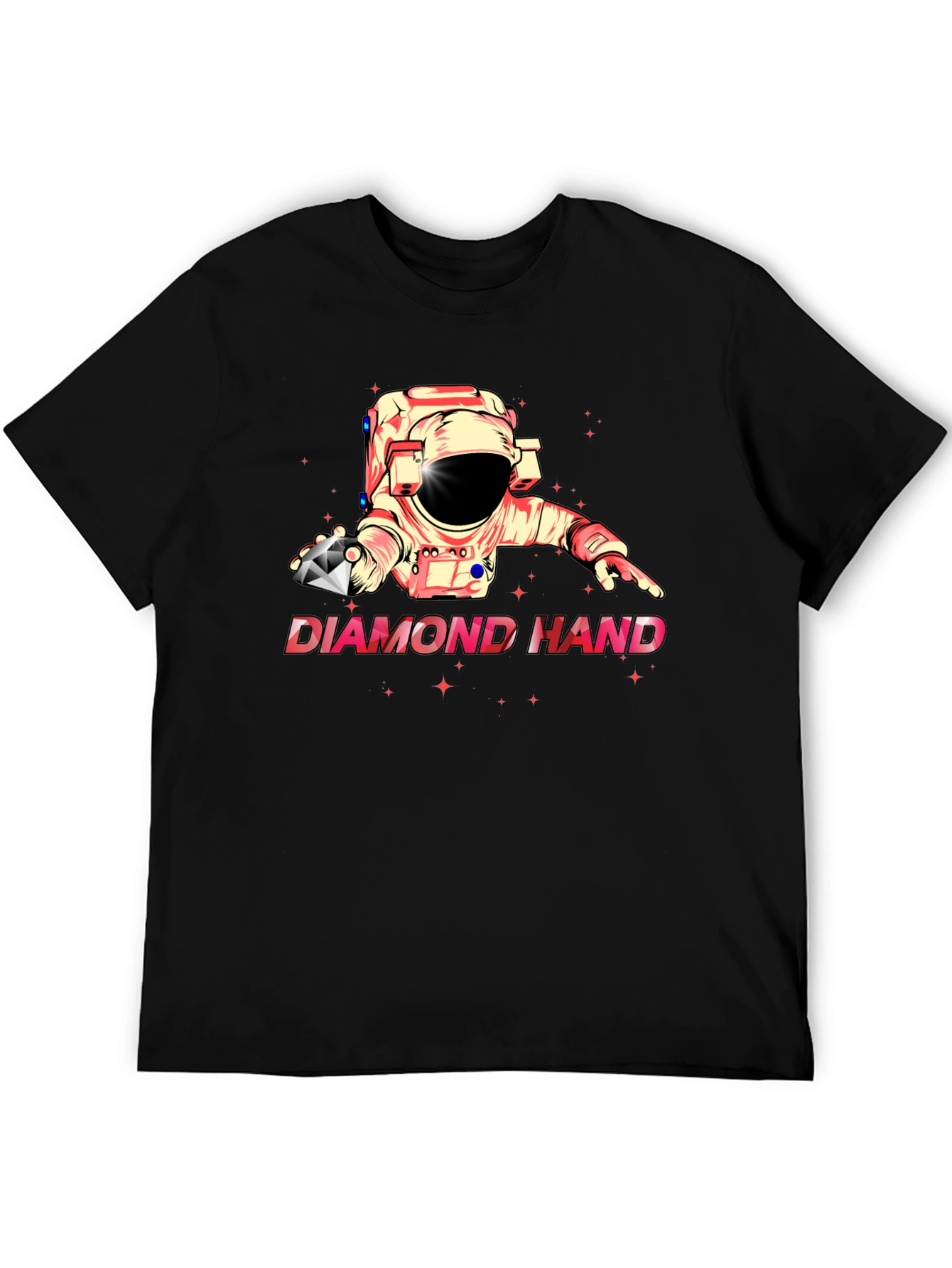 Diamond Hand Astronaut Black T-Shirt
